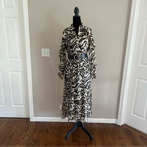 Topshop Chic Black and Gold Animal Print Dress - US 8 / UK 12